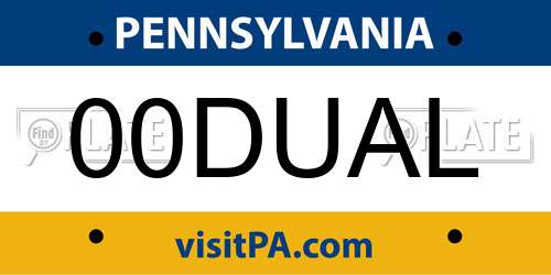 00DUAL Pennsylvania License Plate