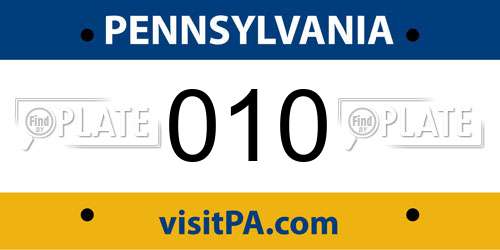 010 Pennsylvania License Plate