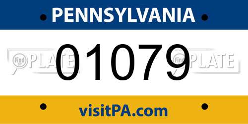 01079 Pennsylvania License Plate