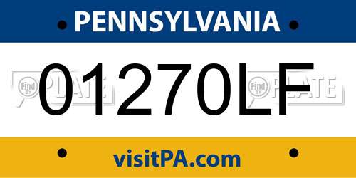 01270LF Pennsylvania License Plate