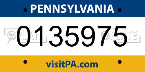 0135975 Pennsylvania License Plate