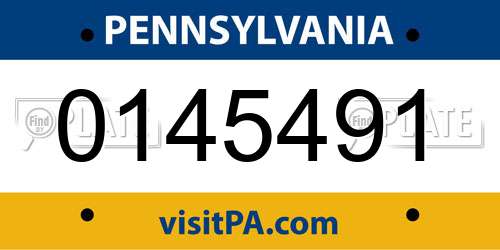 0145491 Pennsylvania License Plate