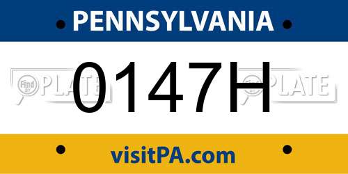 0147H Pennsylvania License Plate