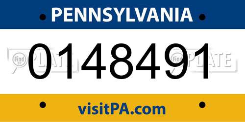 0148491 Pennsylvania License Plate