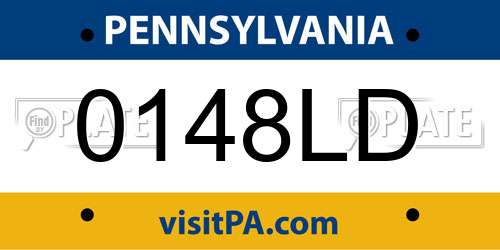 0148LD Pennsylvania License Plate