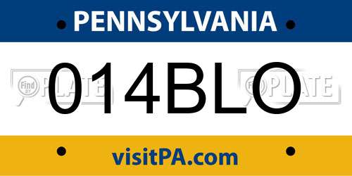 014BLO Pennsylvania License Plate