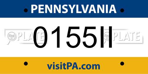 0155II Pennsylvania License Plate
