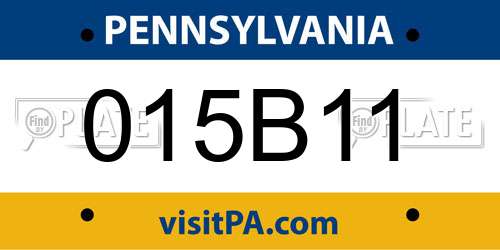 015B11 Pennsylvania License Plate