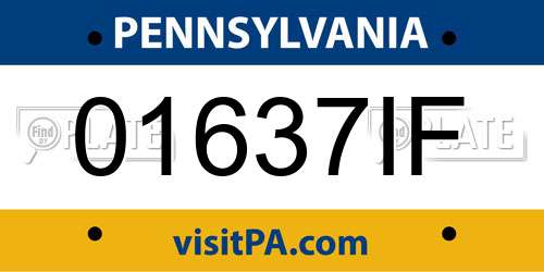 01637IF Pennsylvania License Plate
