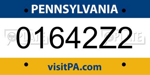 01642Z2 Pennsylvania License Plate