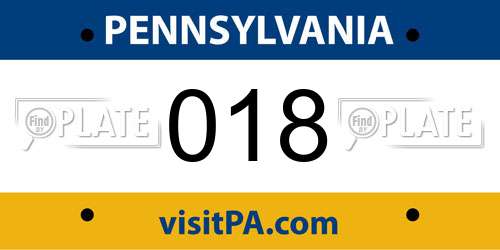 018 Pennsylvania License Plate