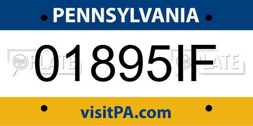 01895IF Pennsylvania License Plate