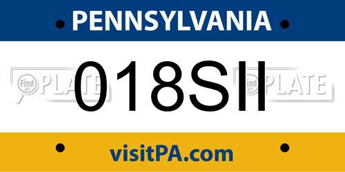018SII Pennsylvania License Plate