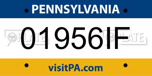 01956IF Pennsylvania License Plate