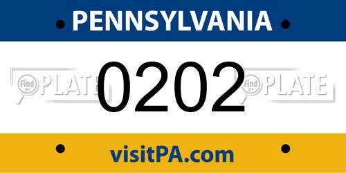 0202 Pennsylvania License Plate