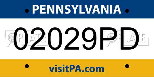 02029PD Pennsylvania License Plate