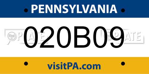 020B09 Pennsylvania License Plate