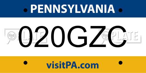 020GZC Pennsylvania License Plate