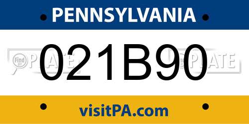 021B90 Pennsylvania License Plate