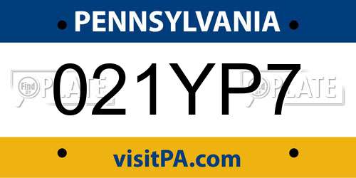 021YP7 Pennsylvania License Plate