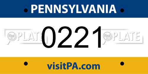 0221 Pennsylvania License Plate