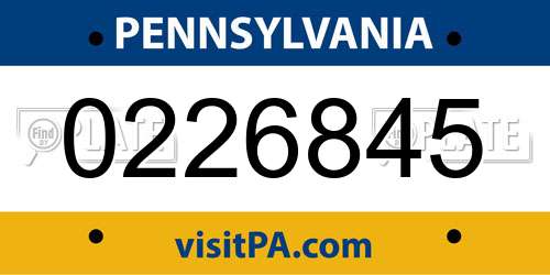 0226845 Pennsylvania License Plate