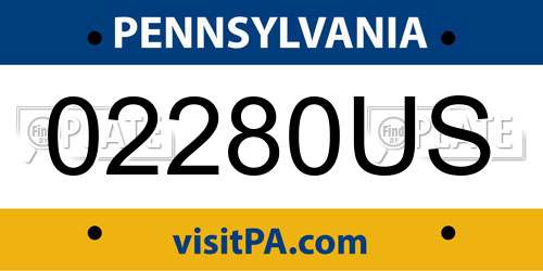 02280US Pennsylvania License Plate