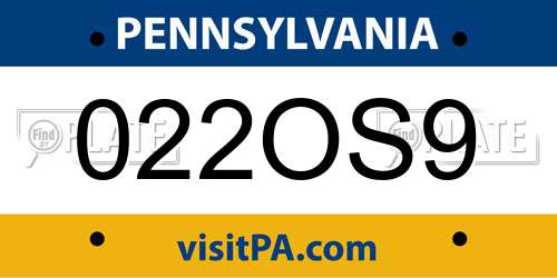 022OS9 Pennsylvania License Plate
