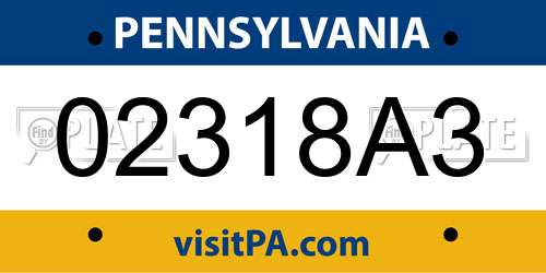 02318A3 Pennsylvania License Plate