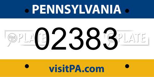 02383 Pennsylvania License Plate