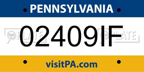 02409IF Pennsylvania License Plate