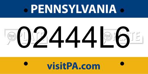 02444L6 Pennsylvania License Plate