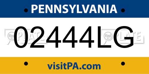02444LG Pennsylvania License Plate