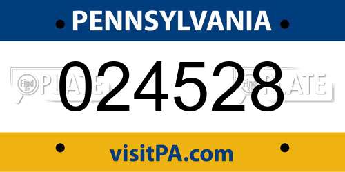 024528 Pennsylvania License Plate