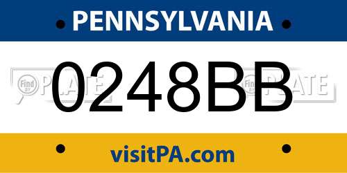 0248BB Pennsylvania License Plate