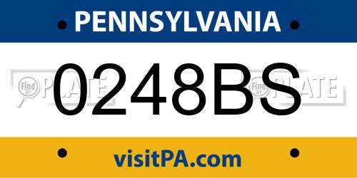 0248BS Pennsylvania License Plate
