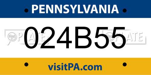 024B55 Pennsylvania License Plate