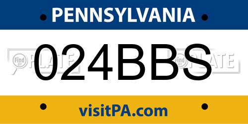 024BBS Pennsylvania License Plate