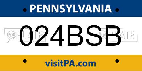 024BSB Pennsylvania License Plate