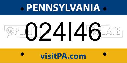 024I46 Pennsylvania License Plate