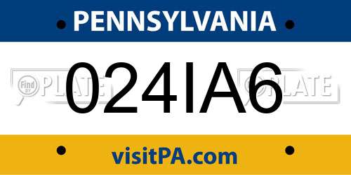 024IA6 Pennsylvania License Plate