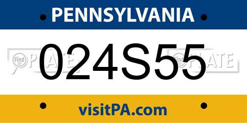 024S55 Pennsylvania License Plate