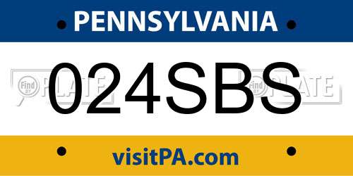 024SBS Pennsylvania License Plate