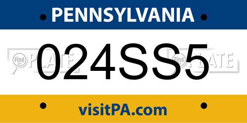 024SS5 Pennsylvania License Plate
