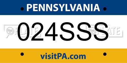 024SSS Pennsylvania License Plate