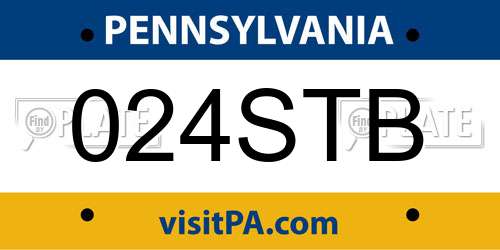 024STB Pennsylvania License Plate