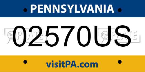 02570US Pennsylvania License Plate