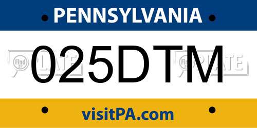 025DTM Pennsylvania License Plate