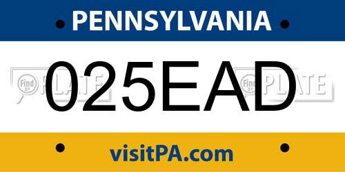 025EAD Pennsylvania License Plate