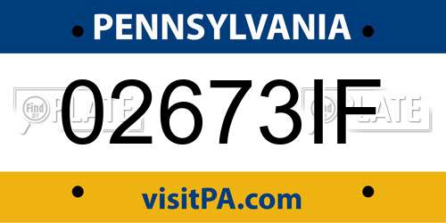 02673IF Pennsylvania License Plate